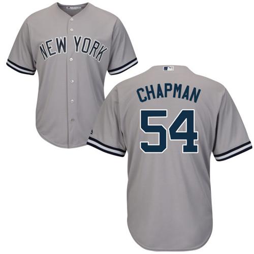 Yankees #54 Aroldis Chapman Grey Road Women's Stitched MLB Jersey